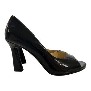 Naturalizer Black Patent Leather Peep Dorsay heels